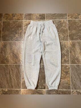 Under Armour Jogger Womens XS Gray High-Rise Oversized Fleece Casual UA Icon